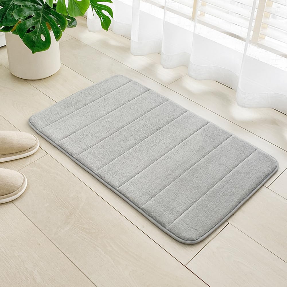 Extra Soft Absorbent Microfiber Bathmat,Non Slip Fluffy Rugs,Washable Bath Rugs,Bathroom Rug Absorbent for Your Bath,Shower or Toilet (light gray,50 * 120)