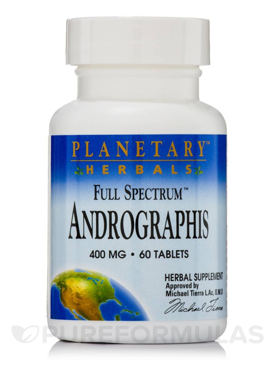 Planetary Herbals Full Spectrum Andrographis, Support for Healthy Liver & Immune Function*, 400 mg - 60 Tablets