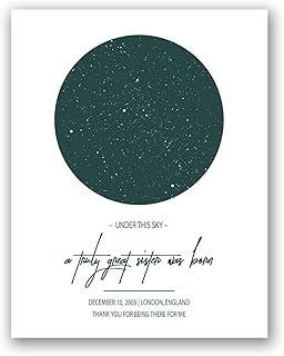 [SF Customizables] A Great Sister Was Born, Custom Night Sky Map, Star Map Poster, Best Friend Gift, Sorority Sister, Last Minute Thank you Gift from Sister