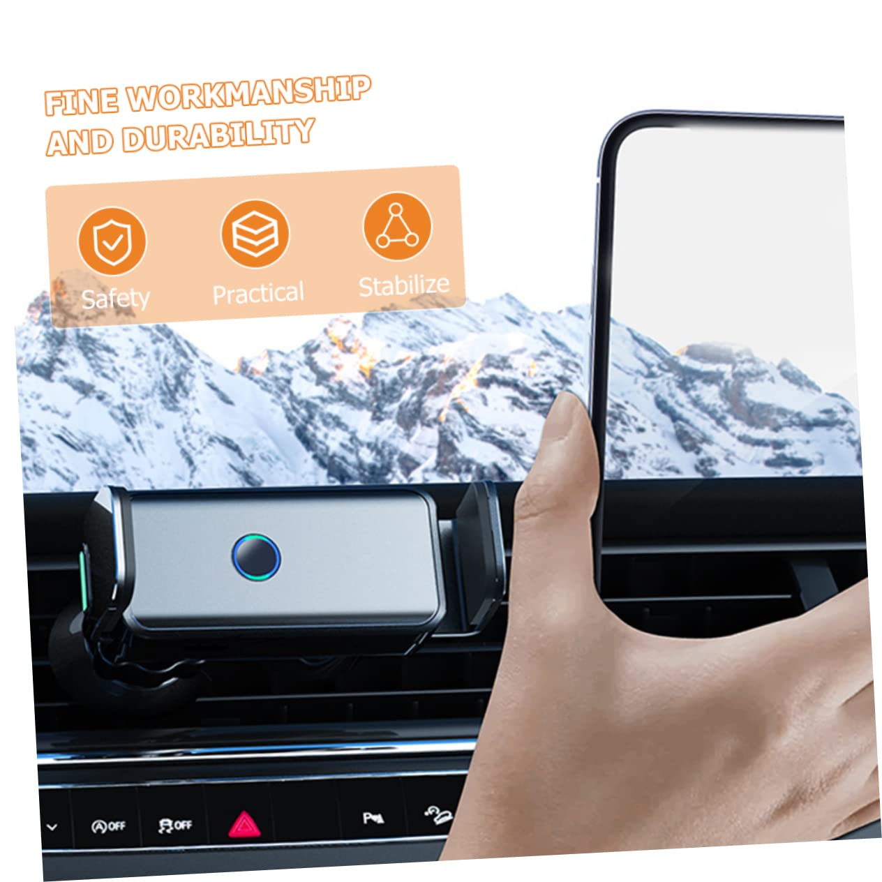 2piezas Soporte Móvil Automático para Coche Sujeción Segura Diseño Compacto Compatible Teléfonos para Navegación y Llamadas Movimiento