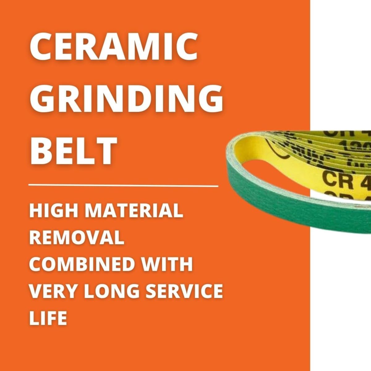 Fein Ceramic Grinding Belts for Material Removal - Precision Weld Finishing for BF 10-280 E Belt File, Heavy-Duty, 120 Grit, 3/4 x 20-1/2", 10-Pack - 63714090010