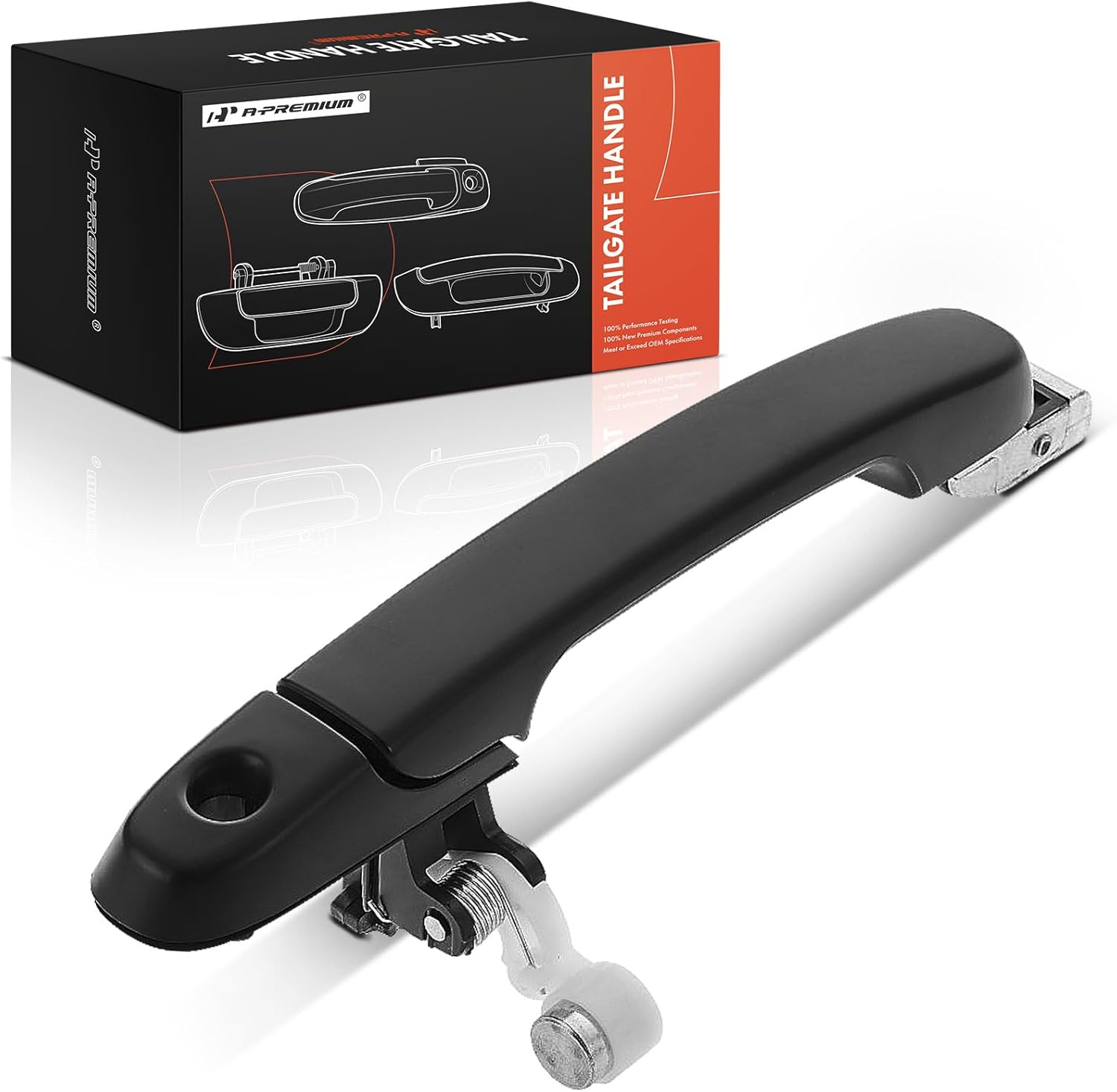A-Premium Tailgate Handle Liftgate Latch Handle with Keyhole Compatible with Honda CR-V CRV 2002 2003 2004 2005 2006, Smooth Black, Replace# 74810-S9A-J11ZB