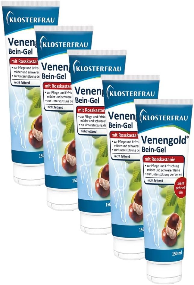 Klosterfrau Venengold Bein-Gel | 5x 150ml | zur Pflege und Erfrischung ...