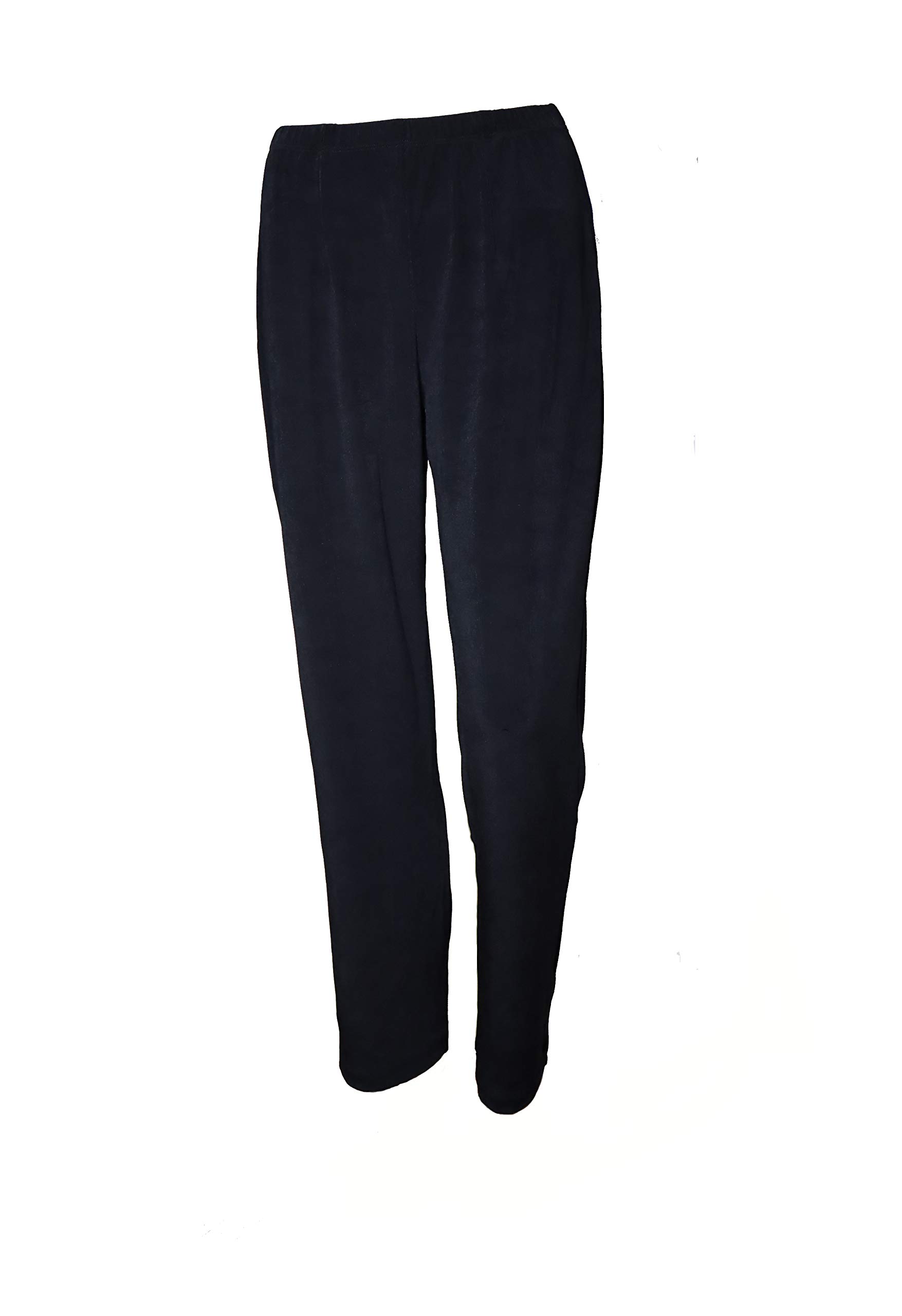Womens Wrinkle-Resistant Relax Fit Straight-Leg Pull-on Slinky Pant Black M