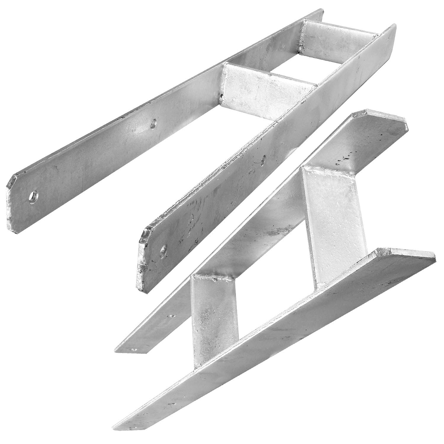 1 Set bestehend aus 6 H-Pfostenträger feuerverzinkt, extra lang, 6 mm / 800 mm für 120 mm Pfosten, inkl. Befestigungsset und Schlangenbohrer