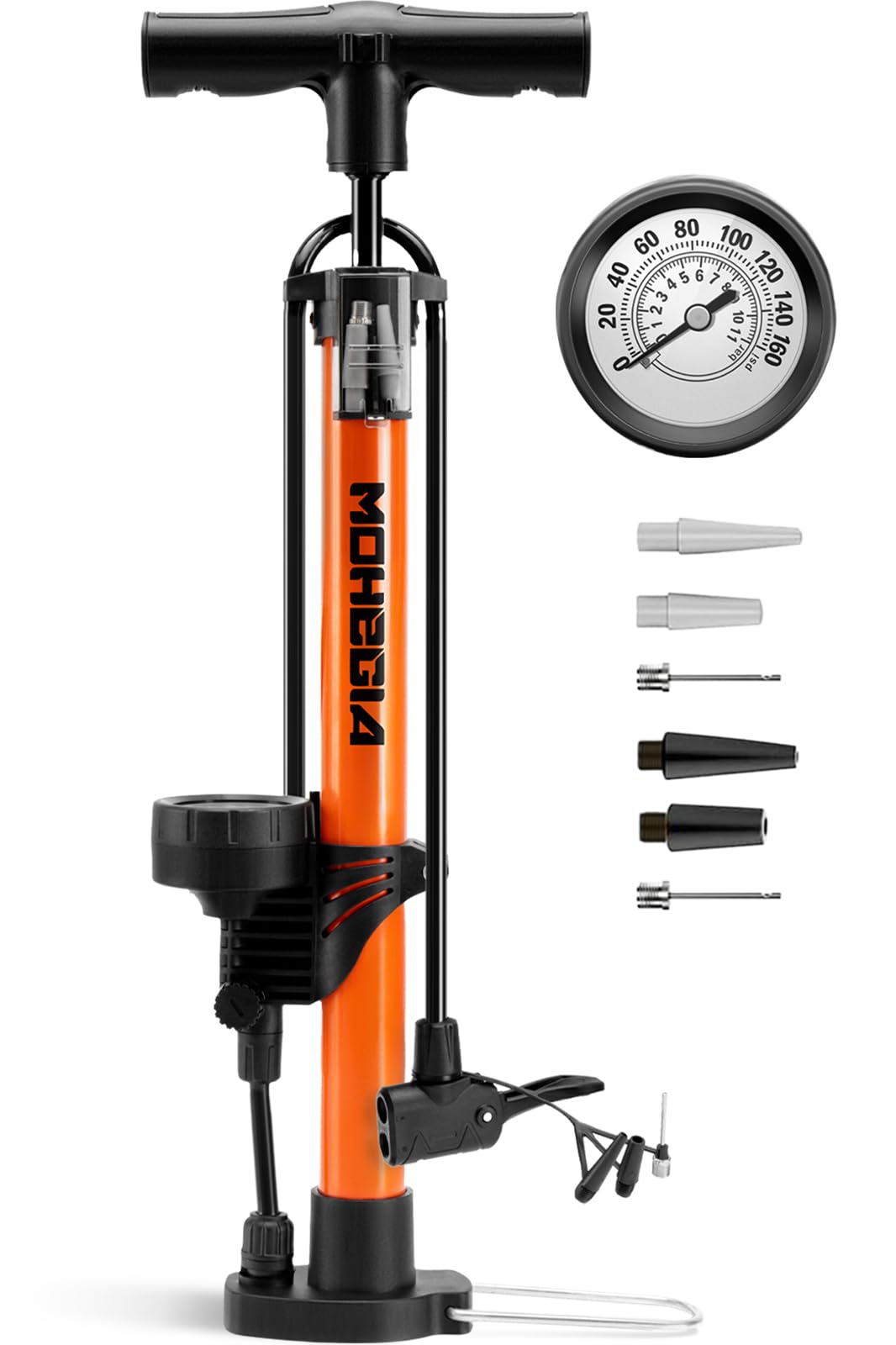 Amazon | MOHEGIA 自転車 空気入れ 圧力計付き160PSI: 軽量 折りたたみ