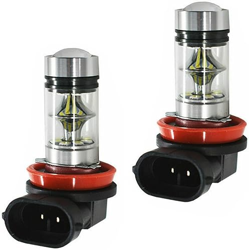 Ajxn 2 lámparas antiniebla LED H8H11 para automóvil, 20 LED, 100 W, de alta potencia, súper brillante, repuesto de bombilla, Plug and Play, luz de