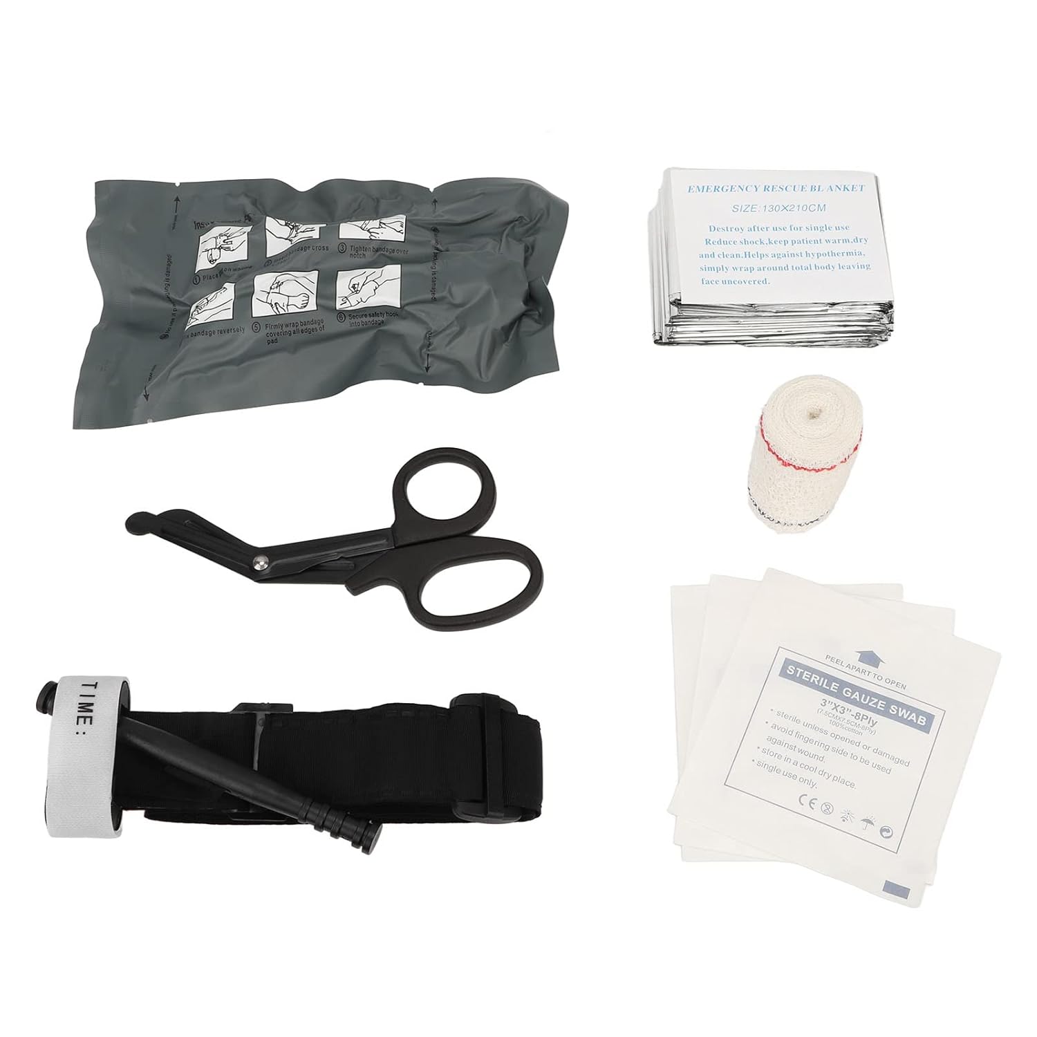 Emergency Tourniquet, Trauma Dressing Kit Fast Hemostasis Easy to Use