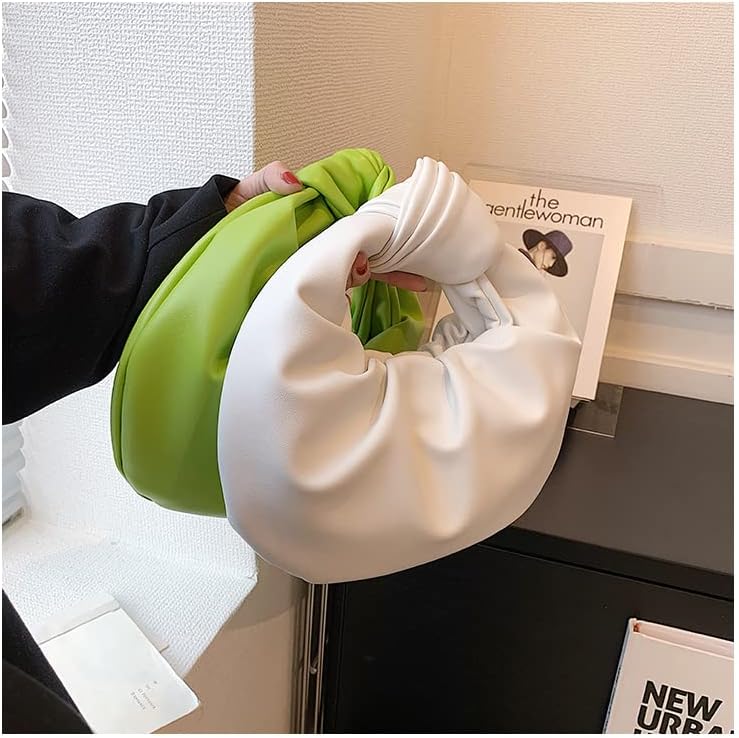 Women's Dumpling Bun Fold Knot Design Cloud Bag Handbag