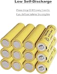 12 Pack 1.2V AA 300mAh Ni-Cd Rechargable Batteries for Solar Lights