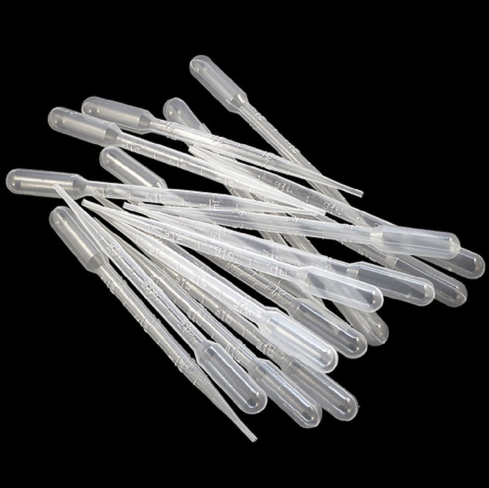 Lot de 100 pipettes Pasteur jetables graduées en plastique 3 ml