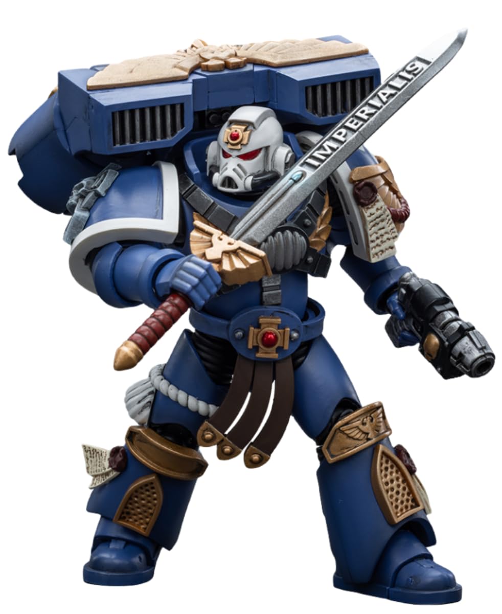 HiPlay JoyToy Warhammer 40K Collectible Figure: Ultramarines Vanguard Veteran Sergeant 1:18 Scale Action Figures (Sergeant JT8018) - Image 3