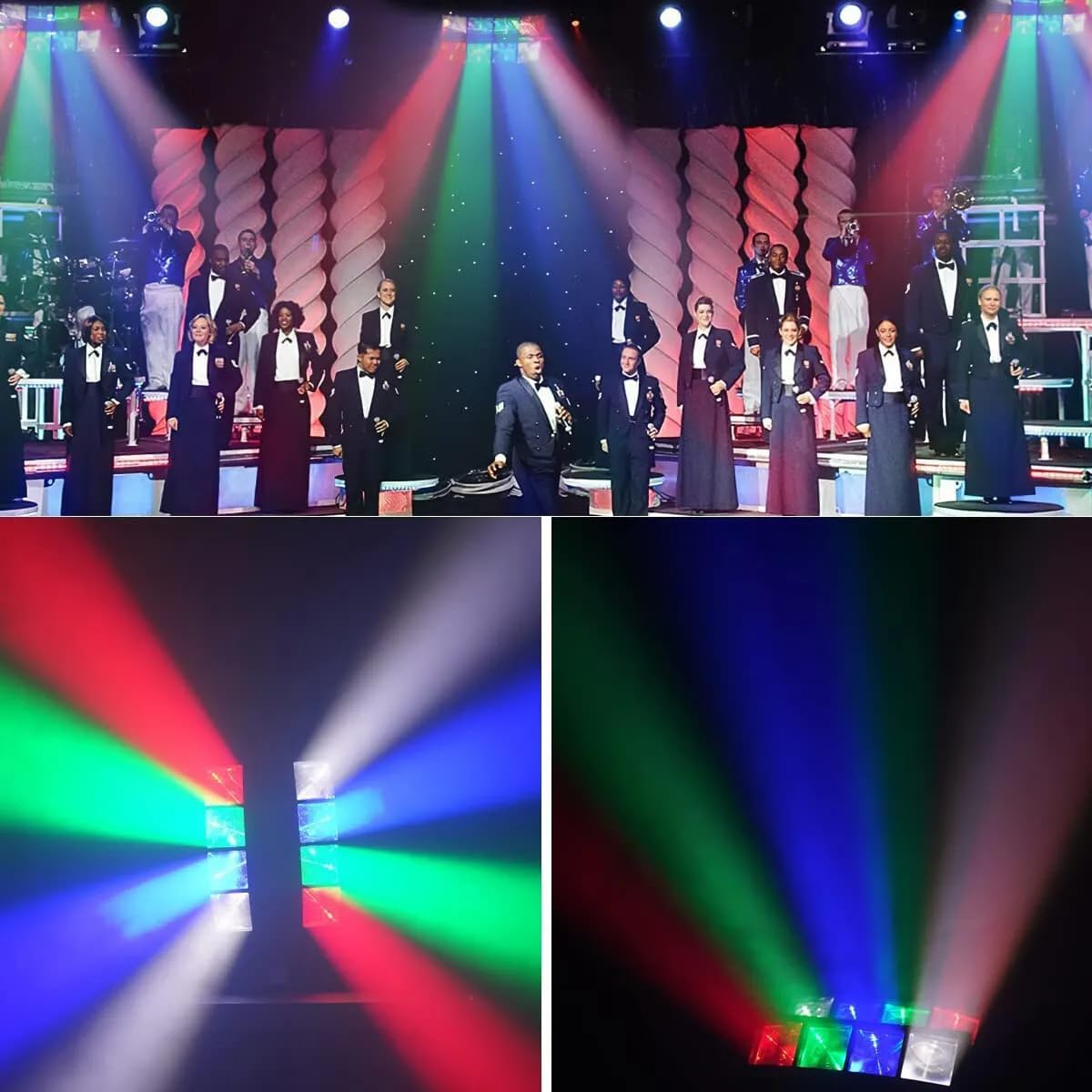 Ridgeyard Spider Moving Head DJ Lights Party Lights DJ Disco 8x3w RGBW Beam Sound Lighting Activated and DMX-512 Control,Rotate Angle -60-150 Degrees, for Christmas Festival Wedding Event Show 2 Pack