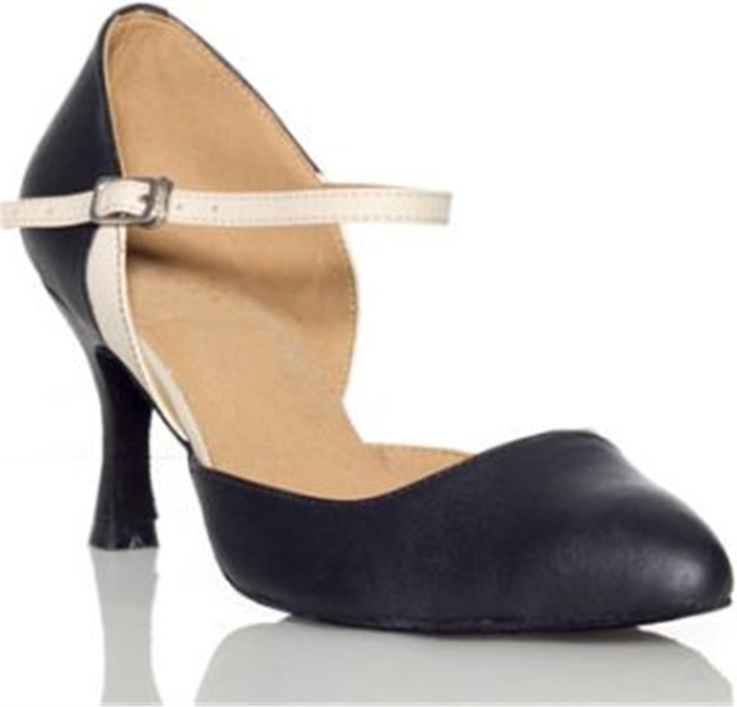 Shoesland W208 Women's Pointed Toe Chunky Heel Salsa Tango Ballroom