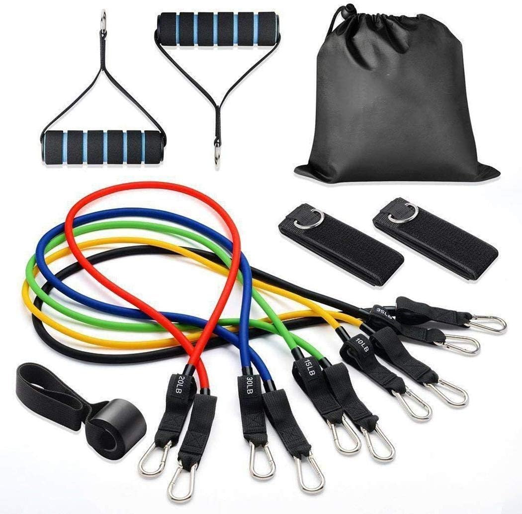 Lot De 11 Bandes De Résistance Avec Poignées, Ancre De Porte, Sangles Cheville Et Sac