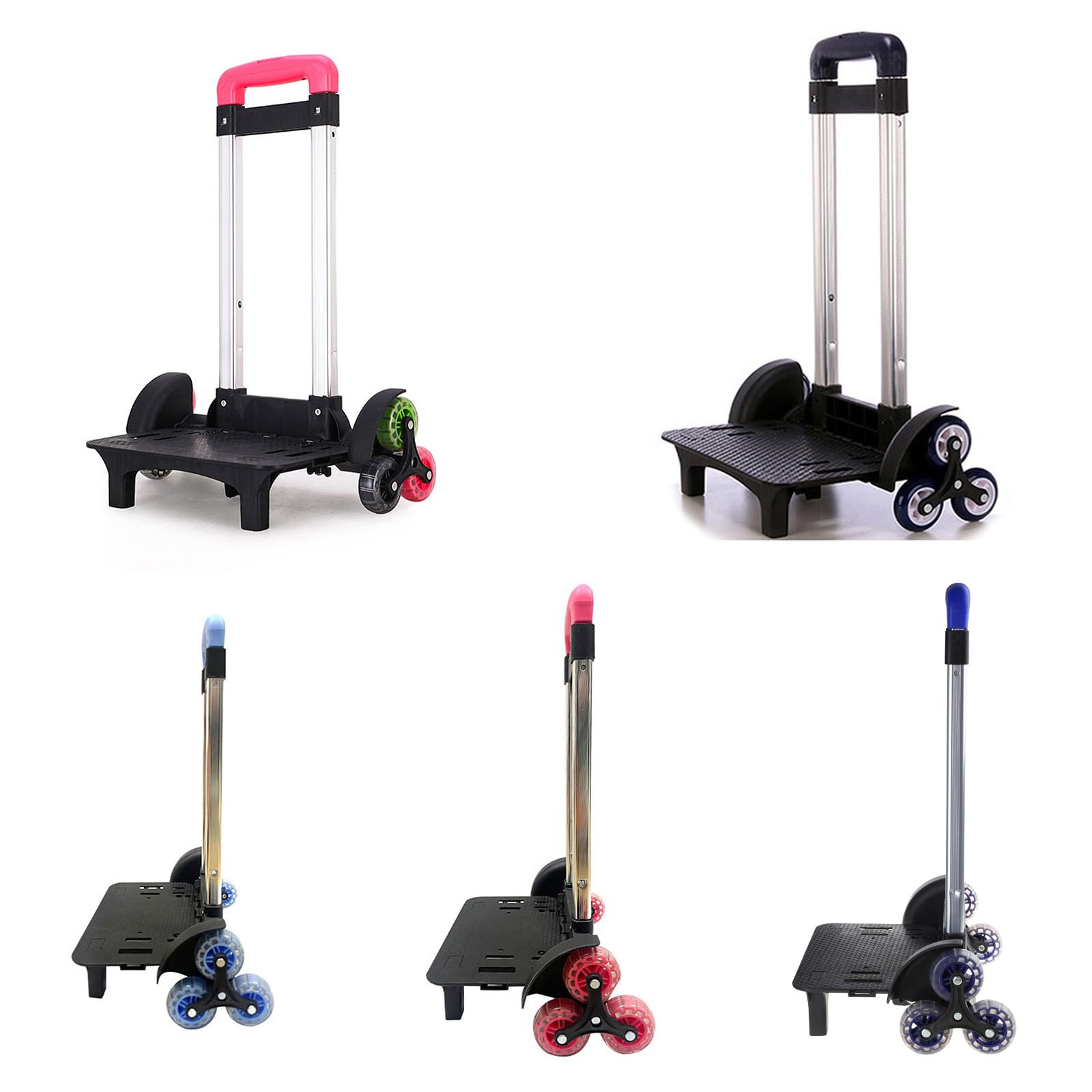 Chariot à Dos en Alliage d'Aluminium - 6 Roues Pliables pour Bagages, Sac à Dos, d'École et Animaux Domestiques