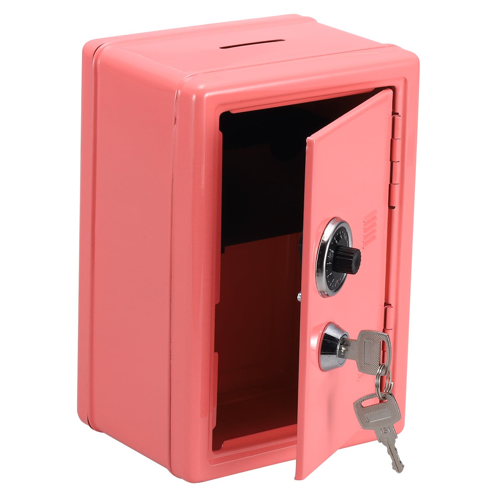 PATIKIL Tirelire cochon avec serrure, 7,1 x 4,7 x 3,9 (rose rouge)