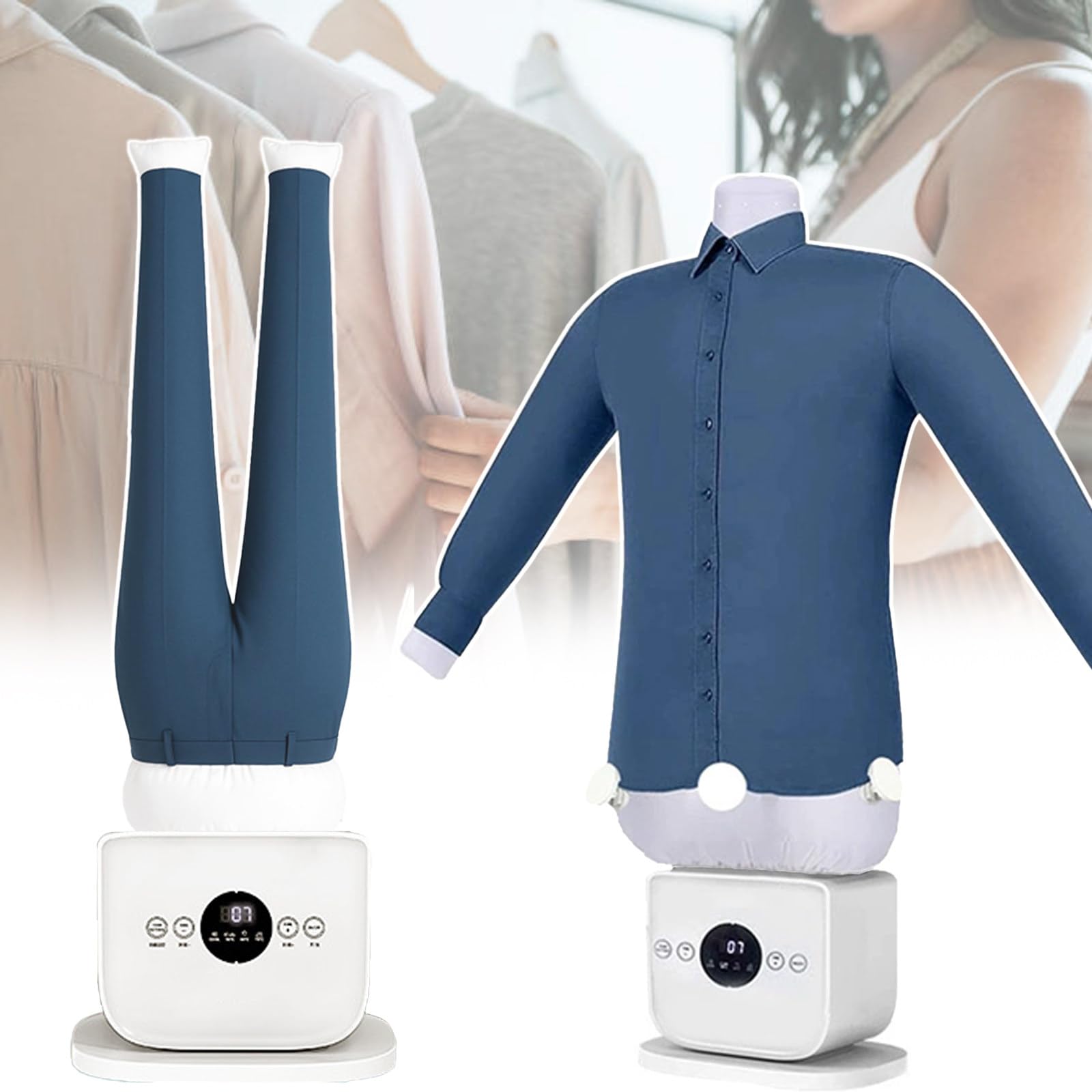 Touched Automatic Ironing Machine - No-Hands Wrinkle Remover, 360° Coverage, Adjustable Time & Temperature, Size to XXL for Skirts, Shirts, Pants, Shoes Package2