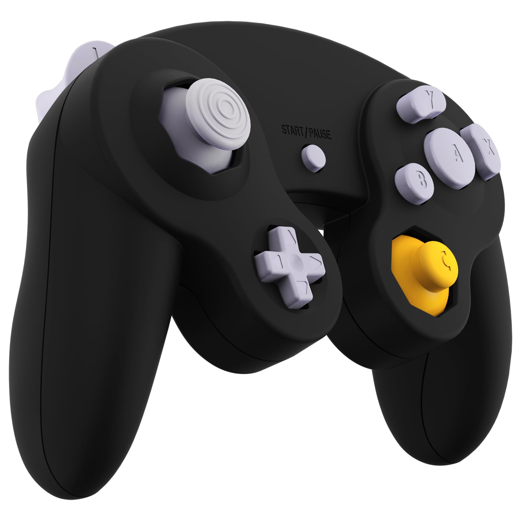 eXtremeRate Coque pour Nintendo Gamecube Manette, Coque de Remplacement avec Boutons pour Nintendo Gamecube Manette， Controller Non Incluse， Noir