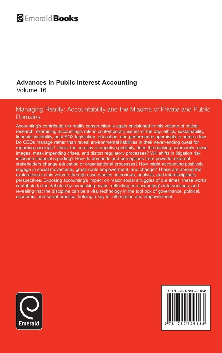 Managing Reality: Accountability and the Miasma of Private and Public Domains: 16
