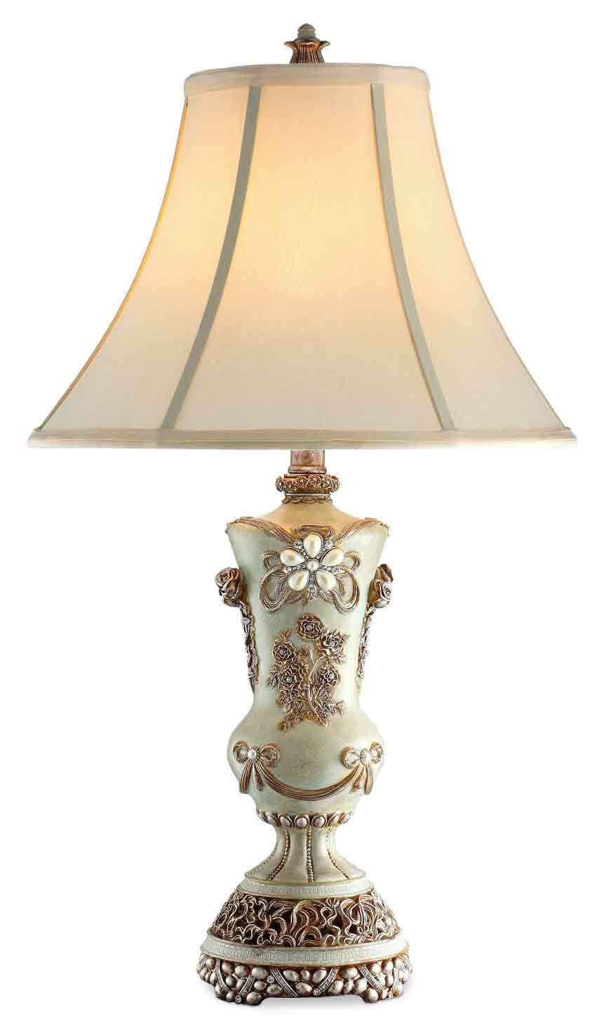 OREInternational K-4203T Table Lamp, 16" x 16" x 28.5", Vintage Rose