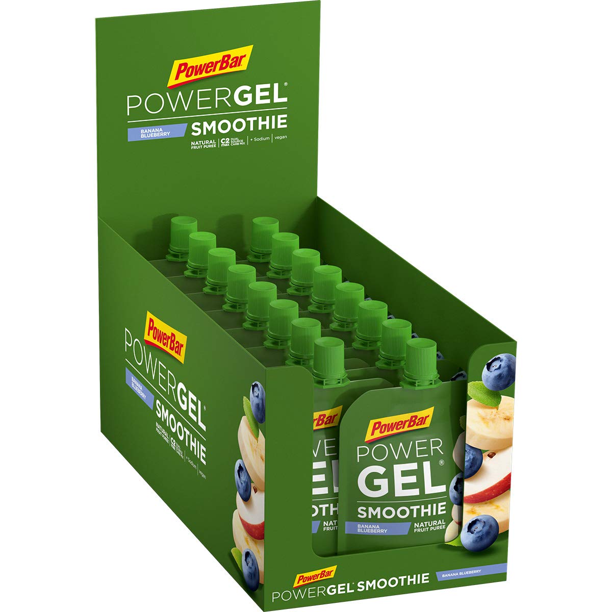 Powerbar PowerGel Smoothies (16x90g) Banana Blueberry - Energia i wytrzymałość - Żele energetyczne