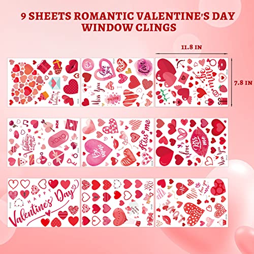 218 Piezas Decoraciones para Ventanas Día de San Valentín miniatura 2