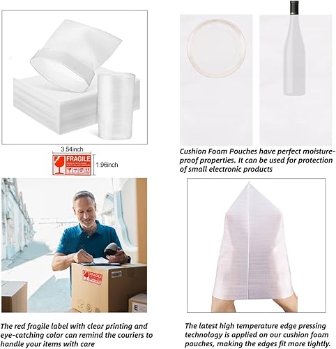 Miniatura 3 de Suministros de mudanza, paquete de 100 hojas de espuma de cojín, 13 x 13 pulgadas, suministros de embalaje para mudanza, embalaje, transporte y