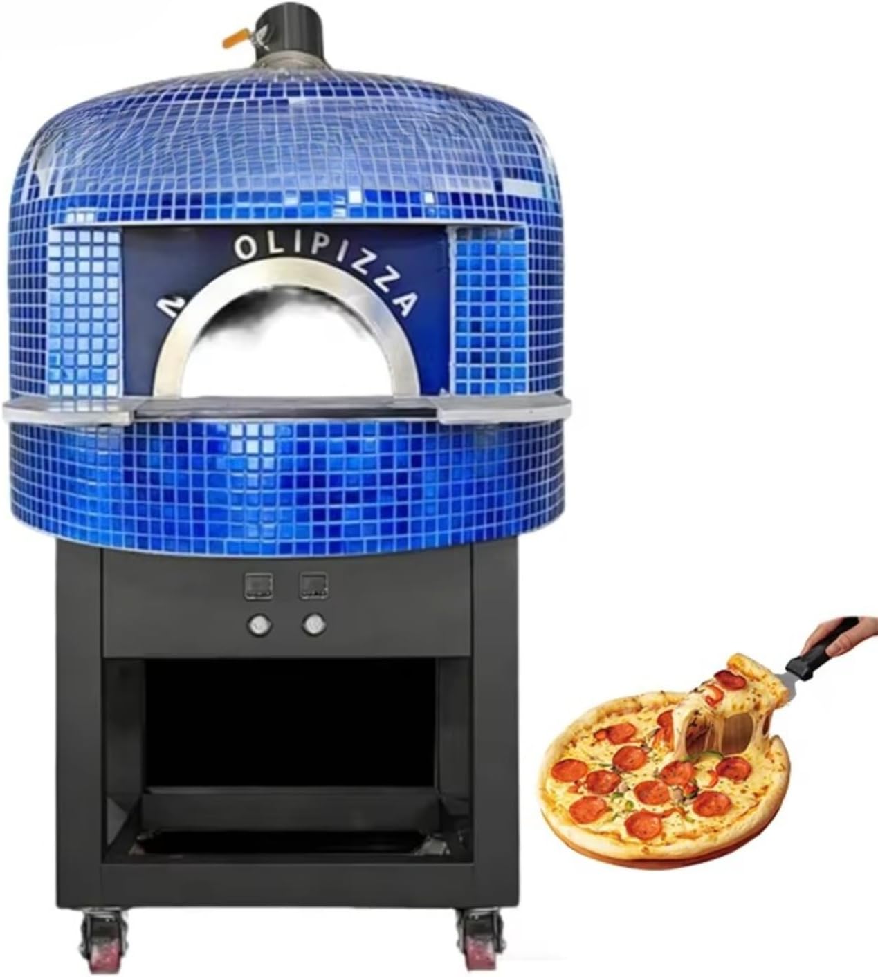 Outdoor Pizza Oven Portable Wood Fired, Pizza Maker for Backyard Patio Camping BBQ Cooking, Fast Heating 900°F Stainless Steel Pizza Oven with Pizza Stone and Peel Included