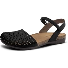 Athlefit Womens Summer Closed Toe Comfortable Flat Sandals