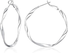 OOOPEL Gold Hoops Earrings for Women, Big 925 Sterling Silver Hoop Earrings Lightweight Hypoallergenic Sterling Silver Hoop Earrings for Women 30MM 40MM 50MM 60MM