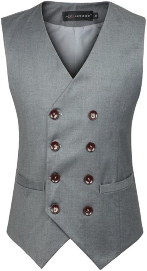 MARIR Men Vest Jacket Classic Style Vest Double - Breasted Waistcoat