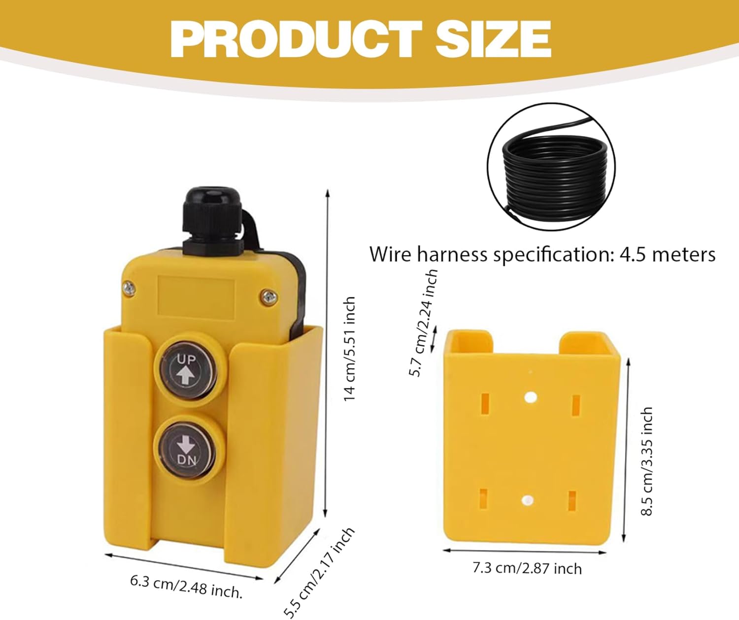 Dump Trailer Remote up and down Switch 12 V Remote Control Switch 450 Cm/177.17 Inch Winch Controller Wireless Winch Control Kit Dump Trailer Wireless