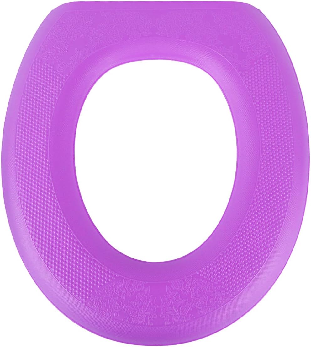 Waterproof Toilet Seat Cover, EVA Toilet Seat Cushion Reusable Toilet Seat Cover Pad for Home Hotel,Purple