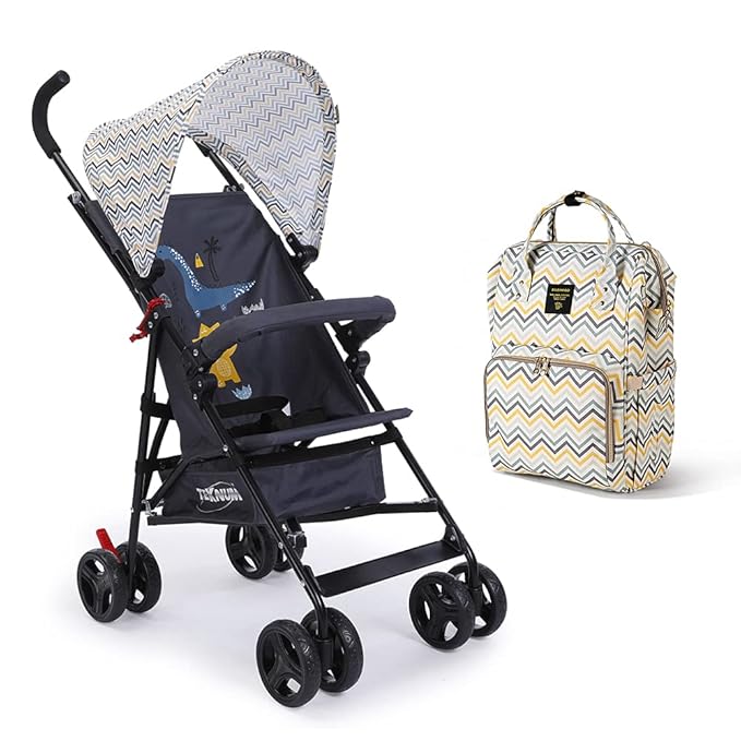 Stroller & Diaper Bag- Yellow Wave