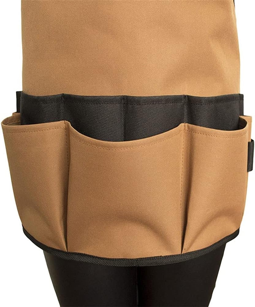 Aprons With Pockets Multifunctional Garden Aprons Tool Storage Garden Kitchen Carpenter Apron for Handcraft Painting Apron(Brown)