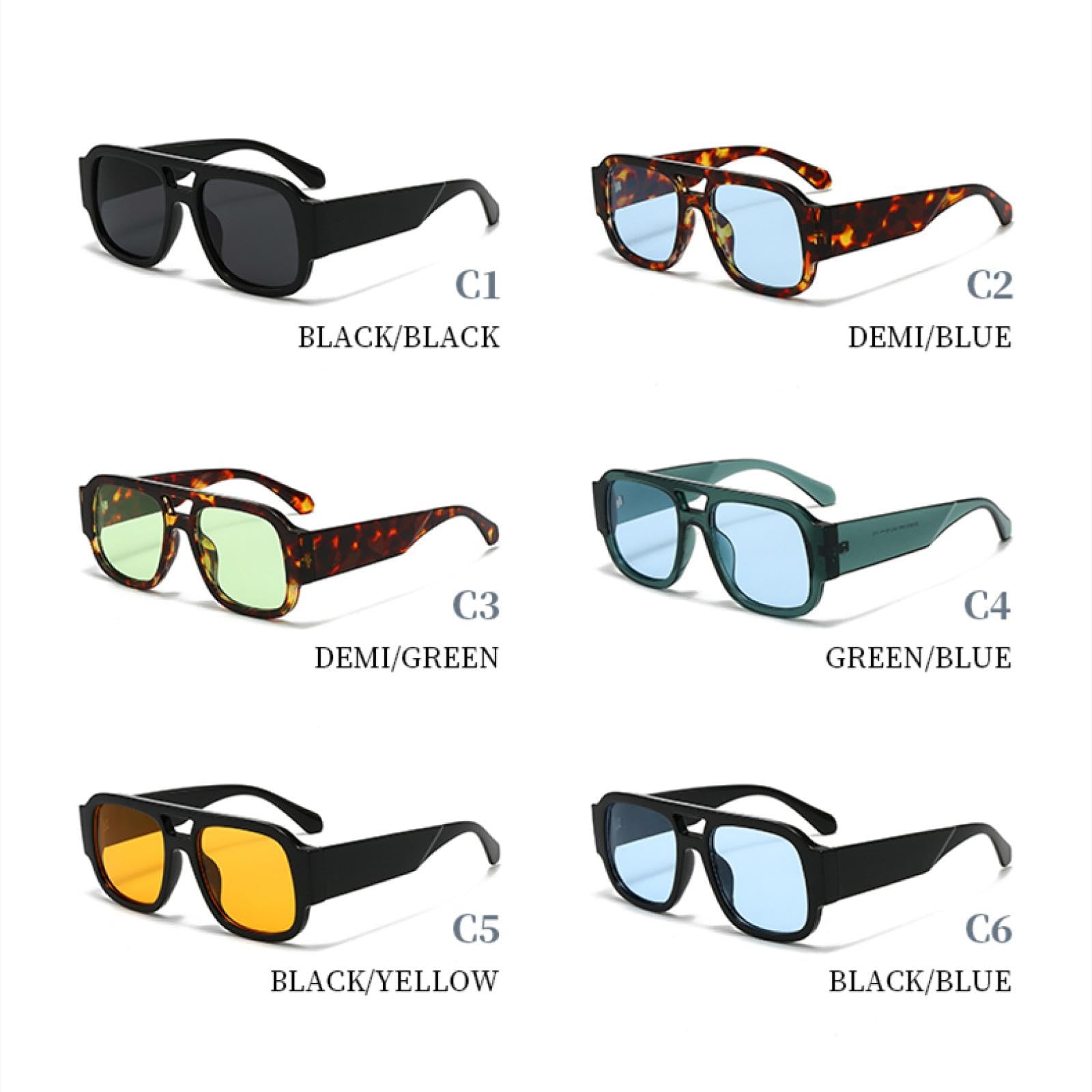 Gafas de sol con protección Uv400, marco grande, doble puente, patas anchas, para mujeres y hombres, para deportes al aire libre y conducción