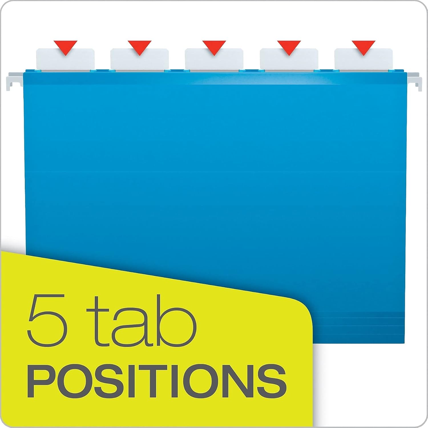 Pendaflex Ready-Tab Reinforced Hanging Folders, Letter Size, Assorted Colors, 5 Tab, 25/BX (42592)