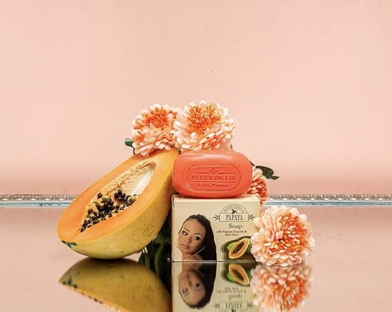 Organic Extract of Papaya Exfoliating Soap 80g - Formulated to Soften Skin, with Papaya and Aloe Vera (Pack of 1)