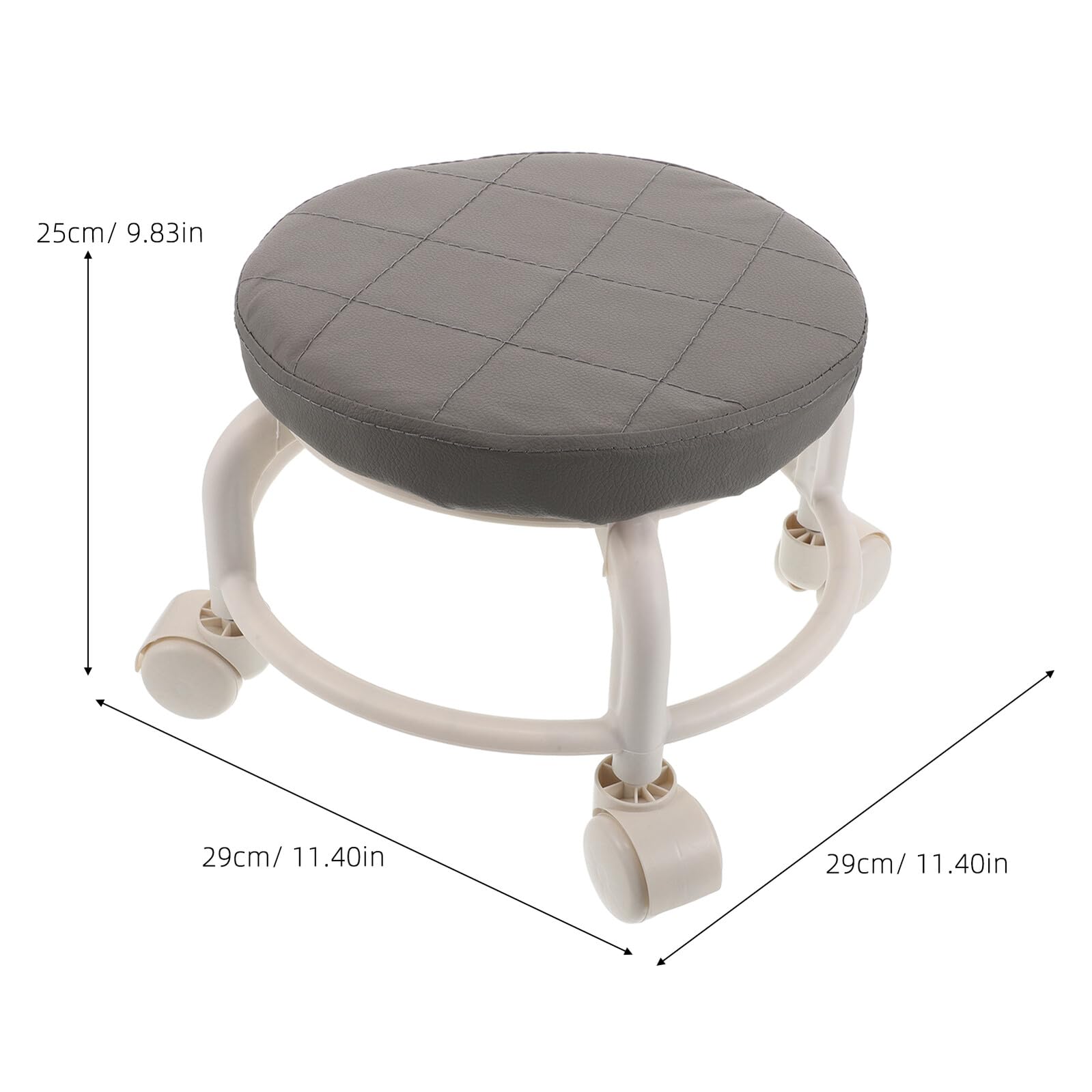 DECHOUS Sgabello Girevole con Ruote in Pu per Manicure e Living Room, Seduta Bassa e Robusta