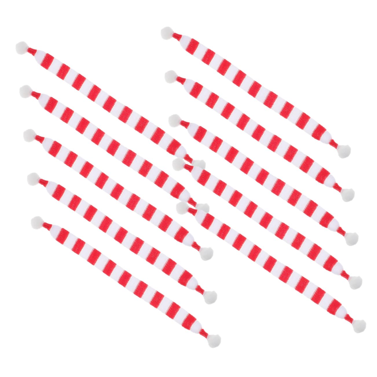 Homoyoyo 10pcs Mini Santa Scarves for Snowman Craft Cozy Knitted Scarf for Dolls and Pets Versatile Holiday Tree Hanging Ornaments and Decorations