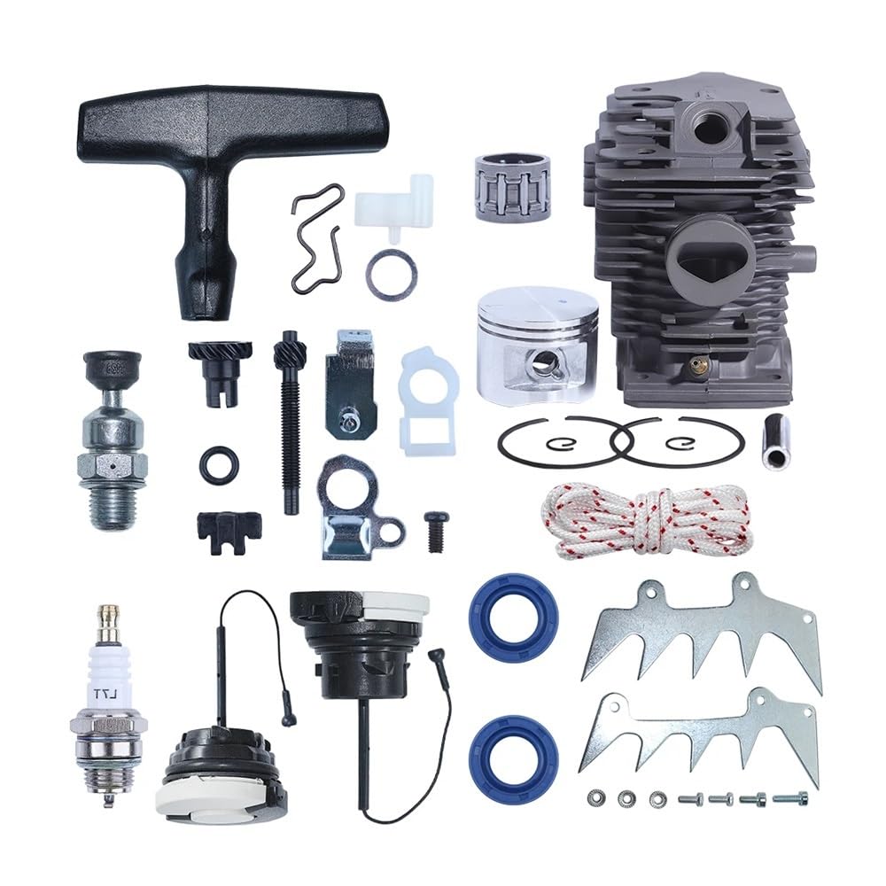 Kit de Ajuste de púas de trinquete de pistón de Cilindro de 46 mm for Motosierra MS280, MS270, MS 270 y 280. Tapa de Arranque y trinquete.