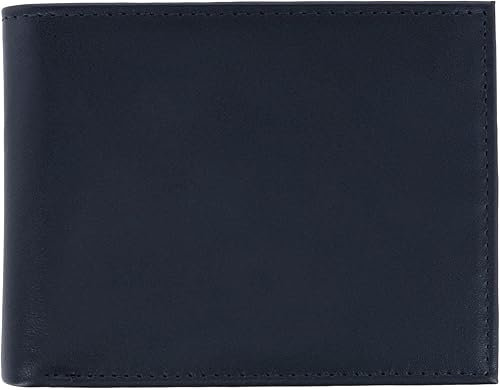 Trafalgar Cartera Sergio de cuero genuino RFID con doble pliegue para hombre, Negro -, Talla única