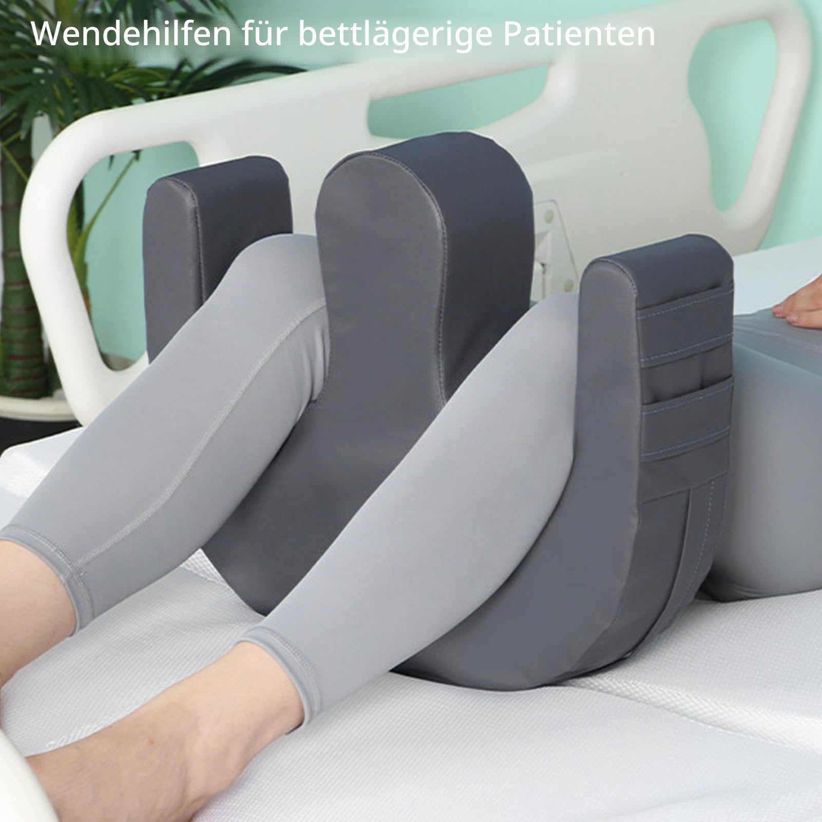 Luocute Patientendrehgerät, Hochdichter Schaumstoff, Ziehgriffe, Anti-Dekubitus, Abnehmbares Reißverschlussdesign, Abnehmbares Bettlägeriges Drehkissen für Adipöse Patienten, nach