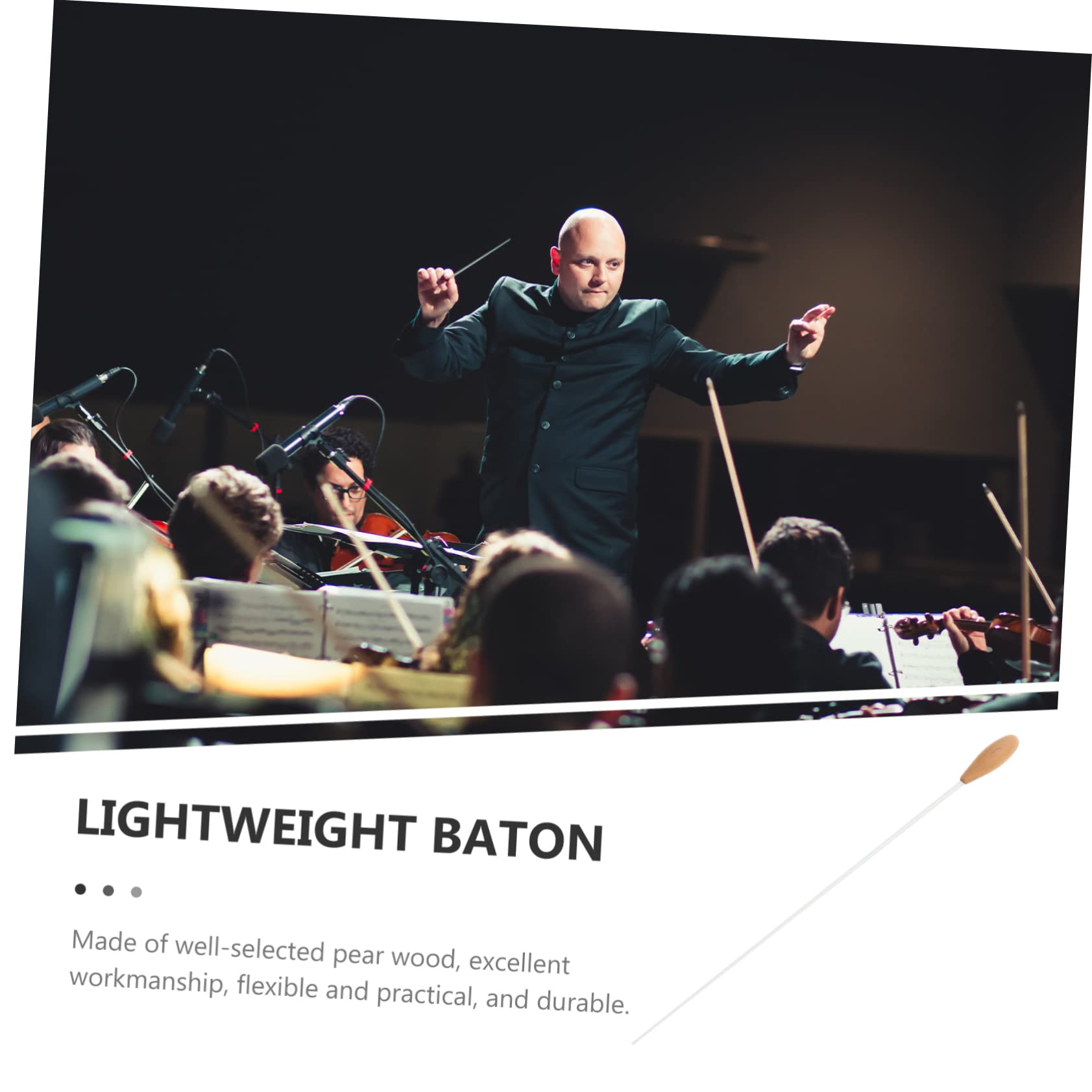 Toddmomy Tool Sticks Shaped Drumstick Conductor Show Performance Music Show Outdoor Performance Concert Music Conduct Stick Show Concert Pear Wood