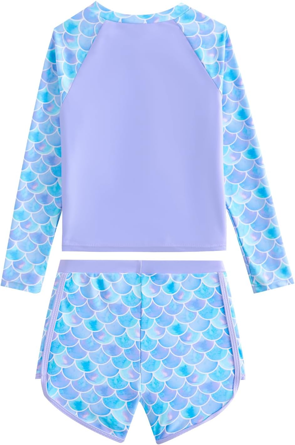 JiAmy Girls Rash Guard Two Piece Swimsuit Toddler Long Sleeve Bathing Suit with Zipper UPF 50+ Sun Protection 4-7Y