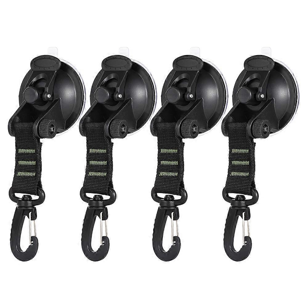 JOYHAPPST 4Pack Heavy Duty Suction Cup Anchor with Securing Hook Tie Down, Camping Tarp Suction Cup Attachment