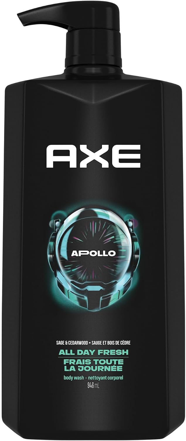 AXE Apollo Body Wash for All Day Freshness, Sage & Cedarwood, with 100% Plant-Based Moisturizers, 946mL