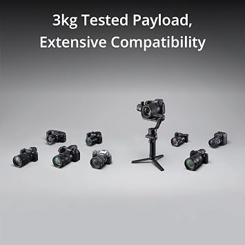 DJI RSC 2 Combo - 3-Axis Gimbal Stabilizer for DSLR and Mirrorless Camera, Nikon, Sony, Panasonic, Canon, Fujifilm, 6.6 lb Payload, Foldable Design, Vertical Shooting, OLED Screen, Black.
