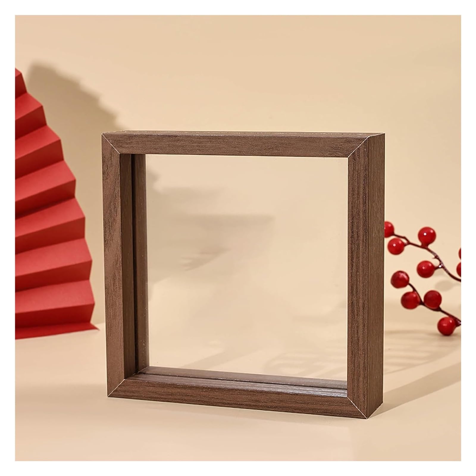 a4 frame, Floating Double Sided Wooden Photo And Plant Specimen Frame Multicolor(Black Walnut,A4)